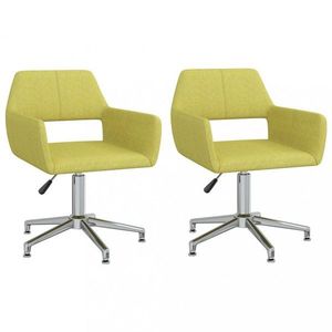 Jídelní židle otočná 2 ks látka Dekorhome Zelená, Jídelní židle otočná 2 ks látka Dekorhome Zelená obraz