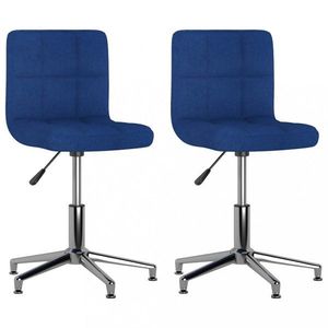 Otočná jídelní židle 2 ks kov / látka Dekorhome Modrá, Otočná jídelní židle 2 ks kov / látka Dekorhome Modrá obraz
