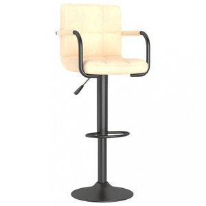 Barová židle samet / kov Dekorhome Krémová, Barová židle samet / kov Dekorhome Krémová obraz