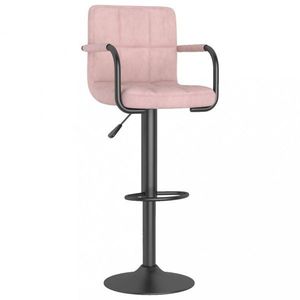 Barová židle samet / kov Dekorhome Růžová obraz
