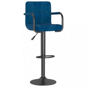 Barová židle samet / kov Dekorhome Modrá obraz