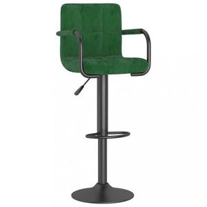 Barová židle samet / kov Dekorhome Tmavě zelená, Barová židle samet / kov Dekorhome Tmavě zelená obraz