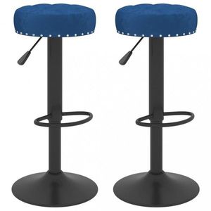 Barové stoličky 2 ks samet / kov Dekorhome Modrá, Barové stoličky 2 ks samet / kov Dekorhome Modrá obraz