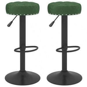 Barové stoličky 2 ks samet / kov Dekorhome Tmavě zelená, Barové stoličky 2 ks samet / kov Dekorhome Tmavě zelená obraz