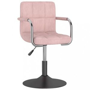 Otočná židle kov / samet Dekorhome Růžová obraz
