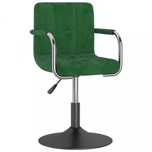 Otočná židle kov / samet Dekorhome Tmavě zelená obraz
