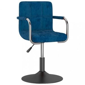 Otočná židle kov / samet Dekorhome Modrá obraz