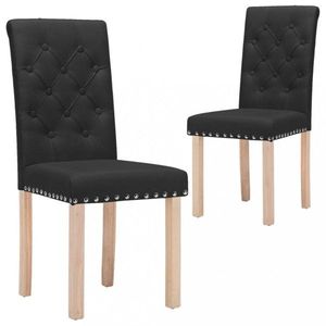 Jídelní židle 2 ks látka / dřevo Dekorhome Černá, Jídelní židle 2 ks látka / dřevo Dekorhome Černá obraz