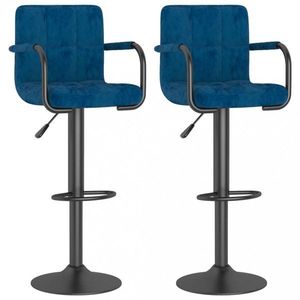 Barová židle 2 ks samet / kov Dekorhome Modrá, Barová židle 2 ks samet / kov Dekorhome Modrá obraz