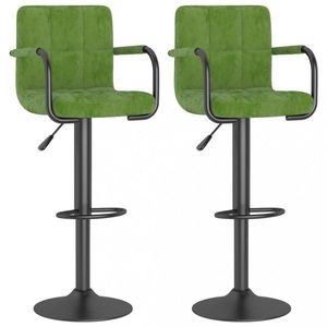 Barová židle 2 ks samet / kov Dekorhome Světle zelená obraz