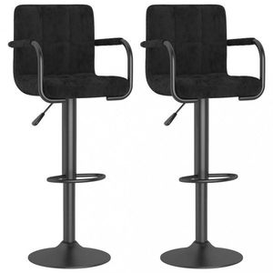 Barová židle 2 ks samet / kov Dekorhome Černá, Barová židle 2 ks samet / kov Dekorhome Černá obraz