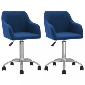 Jídelní židle otočná 2 ks látka Dekorhome Modrá, Jídelní židle otočná 2 ks látka Dekorhome Modrá obraz