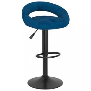 Barová židle samet / kov Dekorhome Modrá, Barová židle samet / kov Dekorhome Modrá obraz