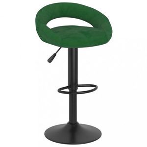 Barová židle samet / kov Dekorhome Tmavě zelená, Barová židle samet / kov Dekorhome Tmavě zelená obraz