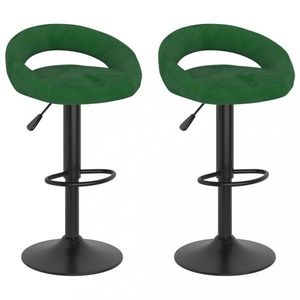 Barová židle 2 ks samet / kov Dekorhome Tmavě zelená obraz