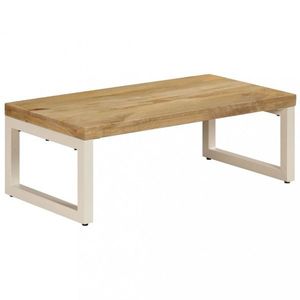 Konferenční stolek masivní dřevo / kov Dekorhome Mangovník / bílá, Konferenční stolek masivní dřevo / kov Dekorhome Mangovník / bílá obraz
