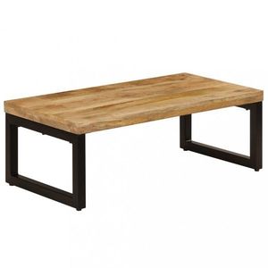 Konferenční stolek masivní dřevo / kov Dekorhome Mangovník / černá, Konferenční stolek masivní dřevo / kov Dekorhome Mangovník / černá obraz