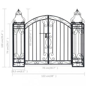 Okrasná zahradní brána kov Dekorhome 100 cm, Okrasná zahradní brána kov Dekorhome 100 cm obraz