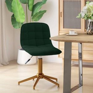 Otočná jídelní židle samet / kov Dekorhome Tmavě zelená, Otočná jídelní židle samet / kov Dekorhome Tmavě zelená obraz