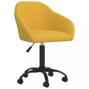 Otočná jídelní židle samet / kov Dekorhome Žlutá, Otočná jídelní židle samet / kov Dekorhome Žlutá obraz
