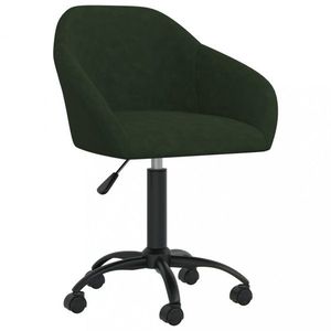 Otočná jídelní židle samet / kov Dekorhome Tmavě zelená, Otočná jídelní židle samet / kov Dekorhome Tmavě zelená obraz