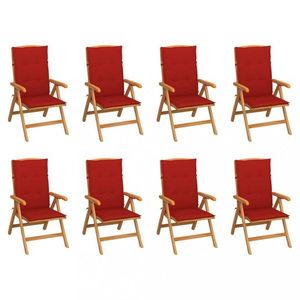 Podušky na zahradní židle 6 ks Dekorhome Červená, Podušky na zahradní židle 6 ks Dekorhome Červená obraz