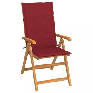 Skládací zahradní židle s poduškami teak / látka Dekorhome Vínová obraz
