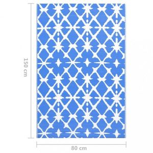 Venkovní koberec PP modrá / bílá Dekorhome 80x150 cm, Venkovní koberec PP modrá / bílá Dekorhome 80x150 cm obraz