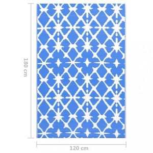 Venkovní koberec PP modrá / bílá Dekorhome 120x180 cm, Venkovní koberec PP modrá / bílá Dekorhome 120x180 cm obraz