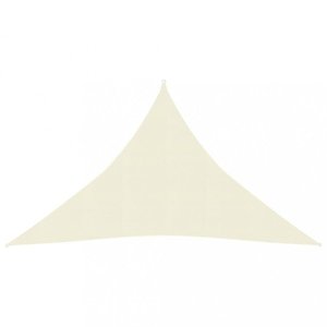 Stínící plachta trojúhelníková HDPE 3 x 3 x 3 m Dekorhome Krémová obraz