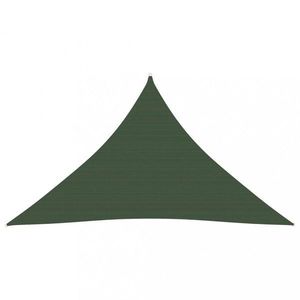 Stínící plachta trojúhelníková HDPE 3 x 3 x 3 m Dekorhome Tmavě zelená obraz