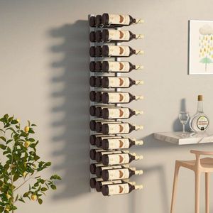 Nástěnný stojan na víno na 36 lahví Dekorhome Bílá obraz