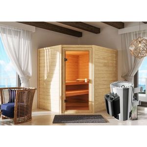 Interiérová finská sauna s kamny 3, 6 kW Dekorhome obraz