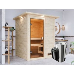 Interiérová finská sauna 145 cm s kamny 3, 6 kW Dekorhome obraz