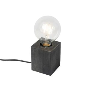 Venkovská stolní lampa černé dřevo - Bloc obraz