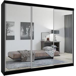Skříň Lux 250 černá + 3 x zrcadlo obraz