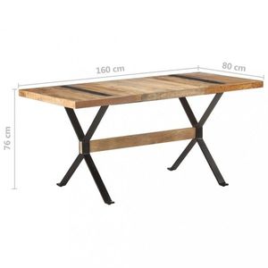Jídelní stůl dřevo / ocel Dekorhome 160x80x76 cm, Jídelní stůl dřevo / ocel Dekorhome 160x80x76 cm obraz