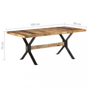 Jídelní stůl dřevo / ocel Dekorhome 180x90x76 cm, Jídelní stůl dřevo / ocel Dekorhome 180x90x76 cm obraz