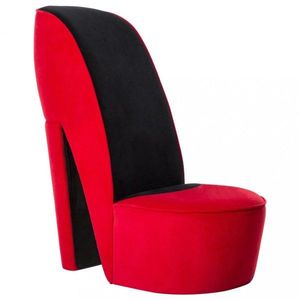 Křeslo ve tvaru boty samet Dekorhome Červená, Křeslo ve tvaru boty samet Dekorhome Červená obraz
