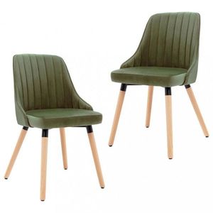 Jídelní židle 2 ks samet / buk Dekorhome Zelená obraz
