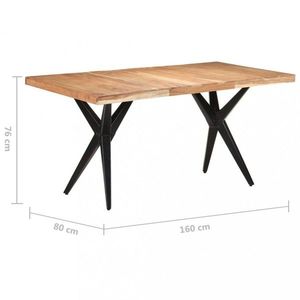 Jídelní stůl masivní dřevo / ocel Dekorhome 160x80x76 cm obraz