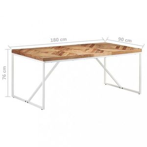 Jídelní stůl hnědá / bílá Dekorhome 180x90x76 cm, Jídelní stůl hnědá / bílá Dekorhome 180x90x76 cm obraz