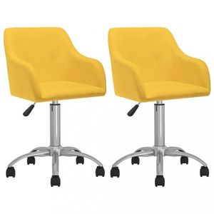 Jídelní židle otočná 2 ks látka Dekorhome Žlutá, Jídelní židle otočná 2 ks látka Dekorhome Žlutá obraz