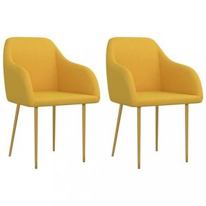 Jídelní židle 2 ks samet / kov Dekorhome Žlutá, Jídelní židle 2 ks samet / kov Dekorhome Žlutá obraz