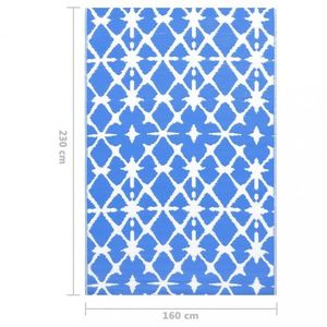 Venkovní koberec PP modrá / bílá Dekorhome 160x230 cm, Venkovní koberec PP modrá / bílá Dekorhome 160x230 cm obraz