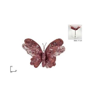 PROHOME - Motýl vánoční 16cm růžový obraz