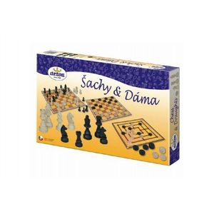 Šachy a dáma dřevo společenská hra obraz