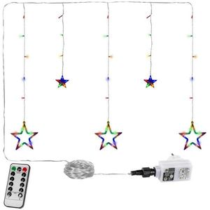 VOLTRONIC® 67311 Vánoční závěs - 5 hvězd, 61 LED, barevný + ovladač obraz