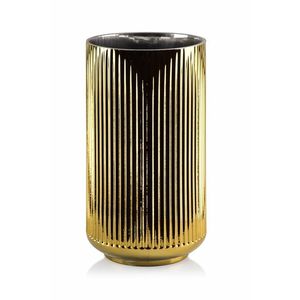 Mondex Skleněná váza Serenite 22, 5 cm černá/zlatá obraz