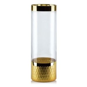 Mondex Skleněná váza Serenite 29, 8 cm čirá/zlatá obraz